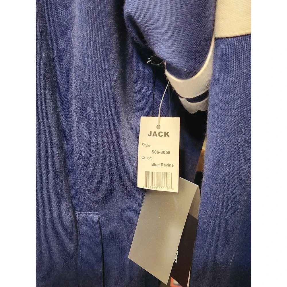 Jack Track & Field Mens Varsity Track Jacket Blue Ravine V-44 Large S06-8058‎